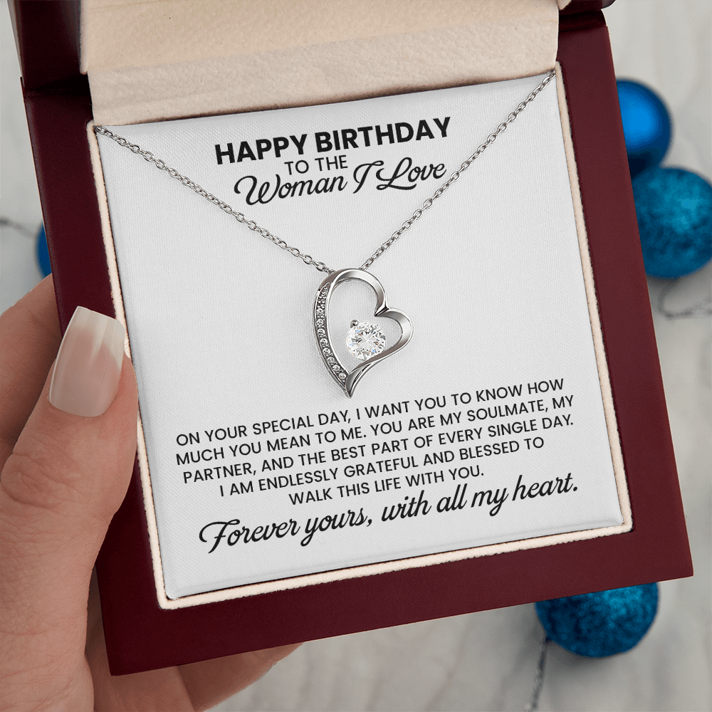 Birthday Gift For Wife, Girlfriend, Soulmate - Forever Love Pendant Necklace With Message Card