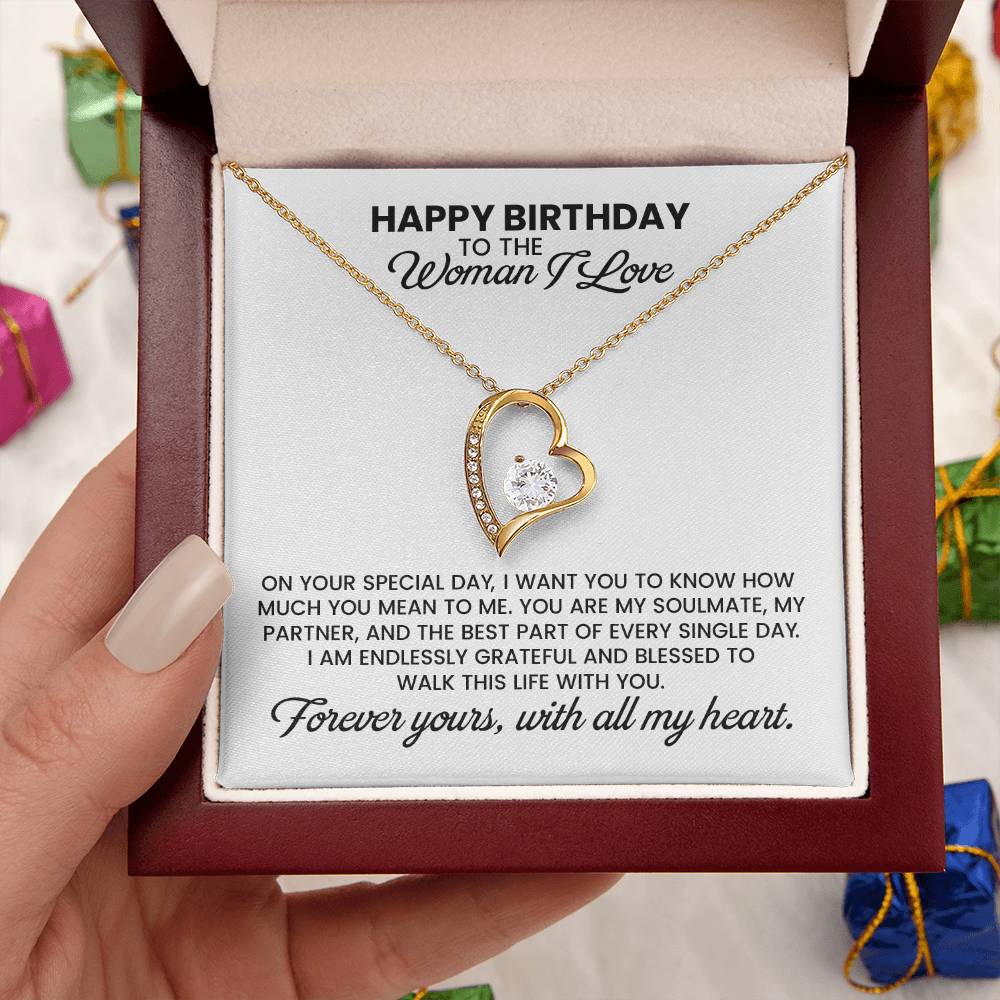 Birthday Gift For Wife, Girlfriend, Soulmate - Forever Love Pendant Necklace With Message Card