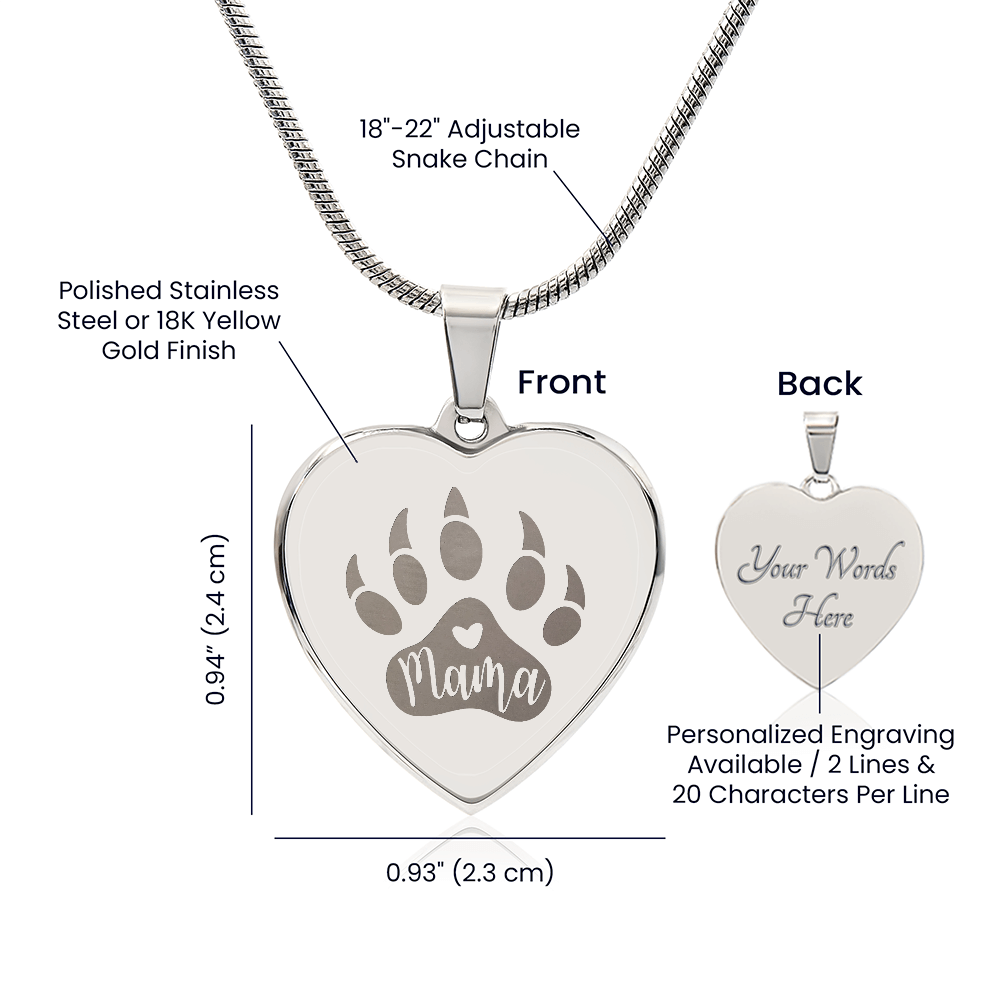 Mama Bear Christmas, Birthday, Surprise Gift - Gold Personalized Engraved Pendant Necklace