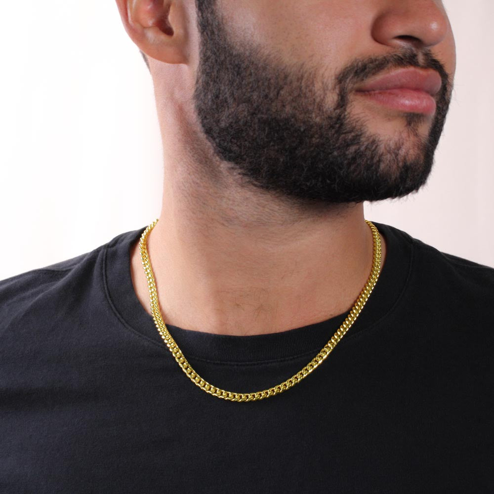 To My Son - High School Or College Graduation Gift From Mom Or Dad, Gold Cuban Chain Necklace With Heartfelt Message Card