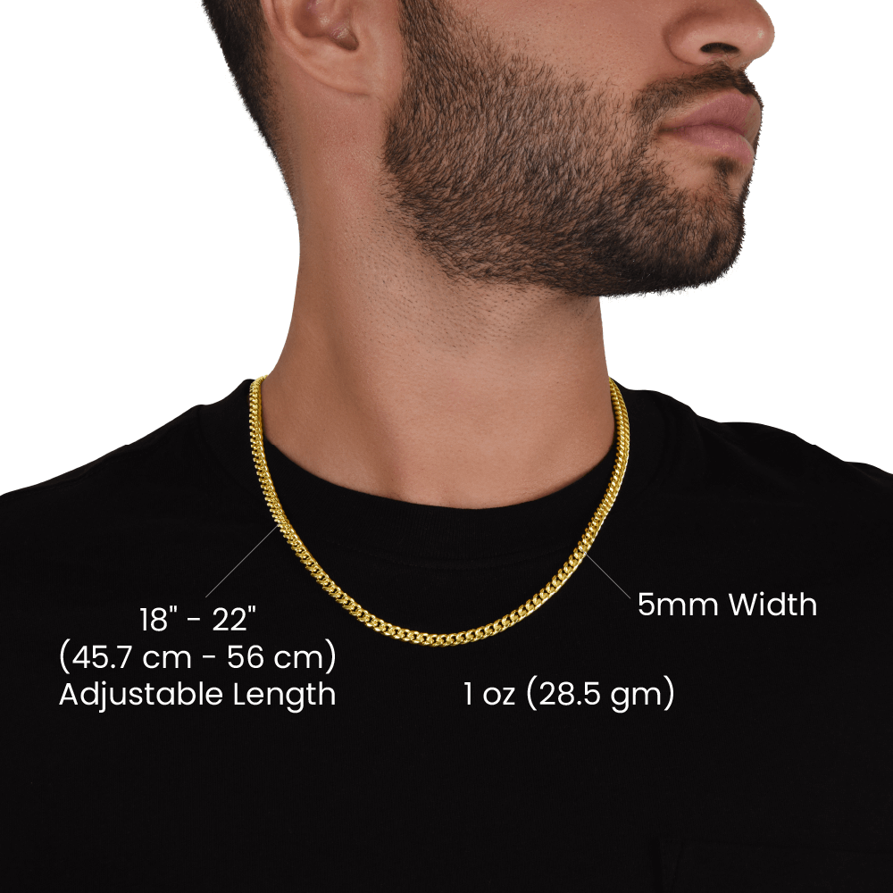 To My Grandson - Graduation Special Occasion Gold Cuban Link Necklace With Heartfelt Message Card