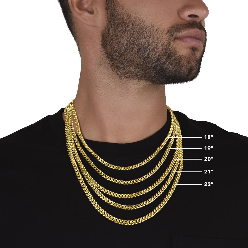 To My Son - Graduation, New Job, Special Occasion Gift Steel Or Gold Cuban Chain With Heartfelt Message Card