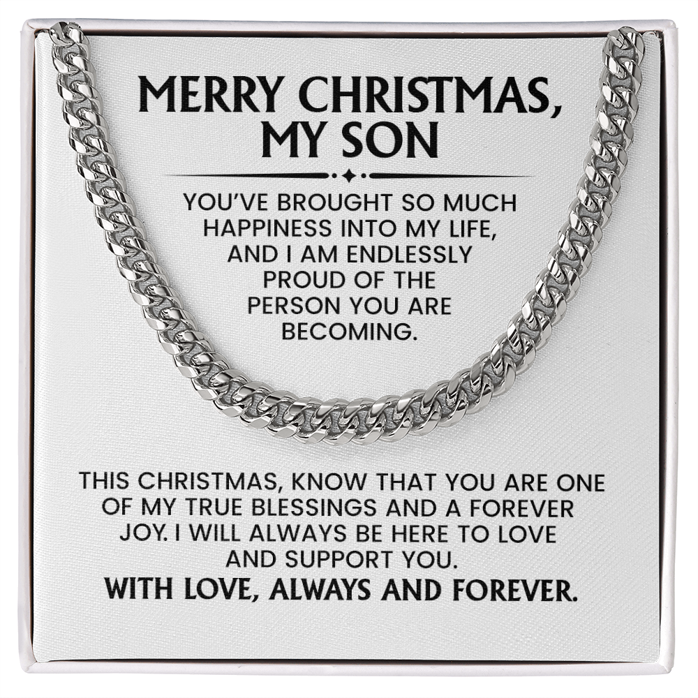 Son Christmas Gift - Cuban Link Chain With Message Card