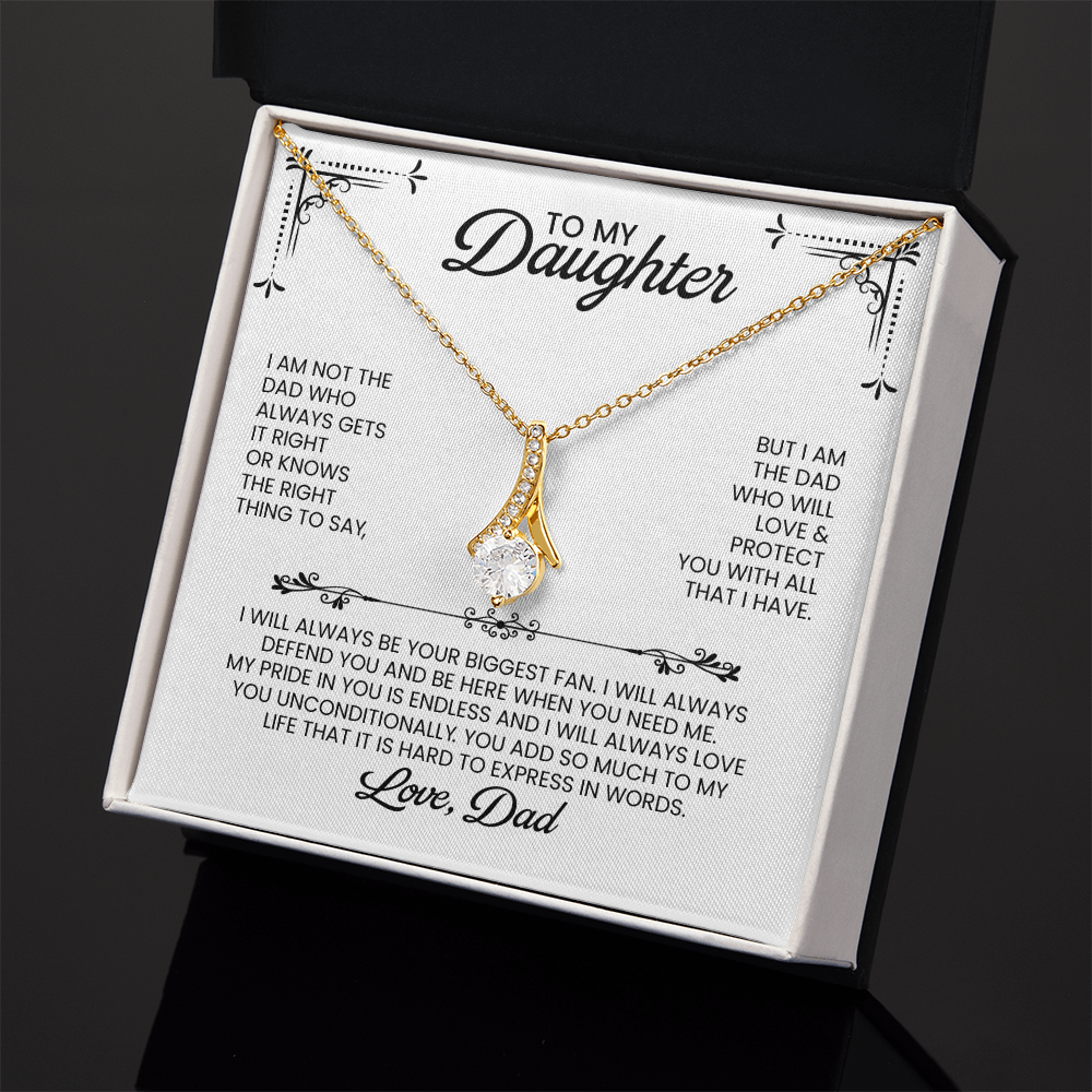 Daughter From Dad Gift For Christmas, Birthday, Graduation - Alluring Beauty Pendant Necklace With Message Card