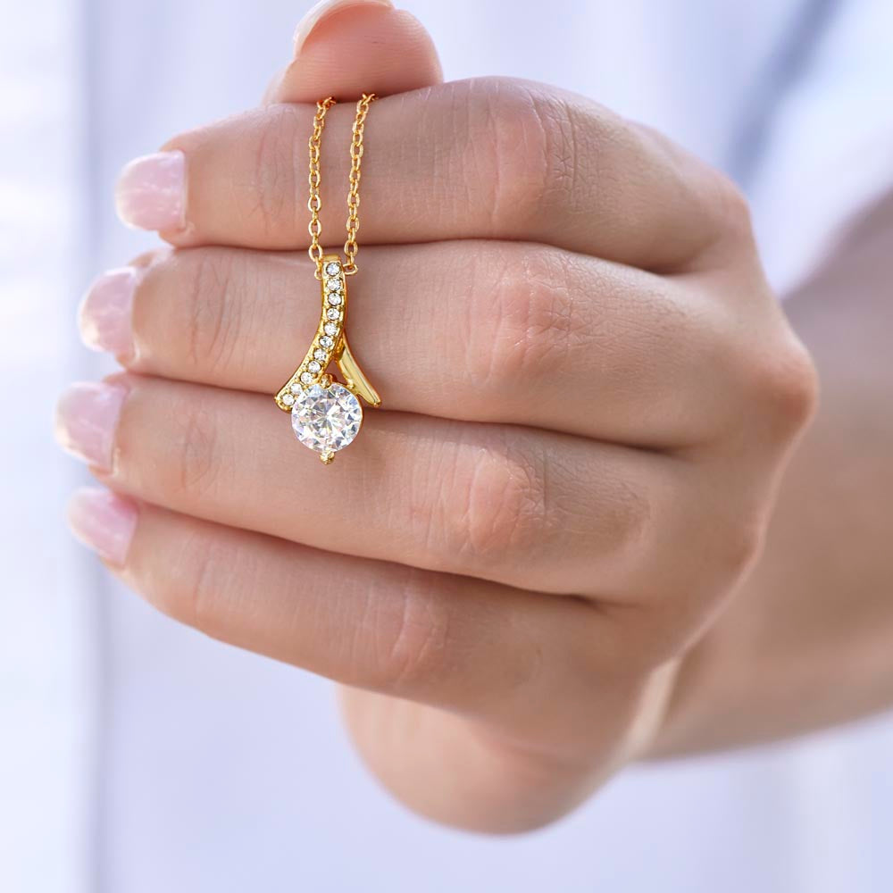 To My Daughter - Birthday, Graduation, Christmas Gold Alluring Beauty Necklace With Heartfelt Message Card