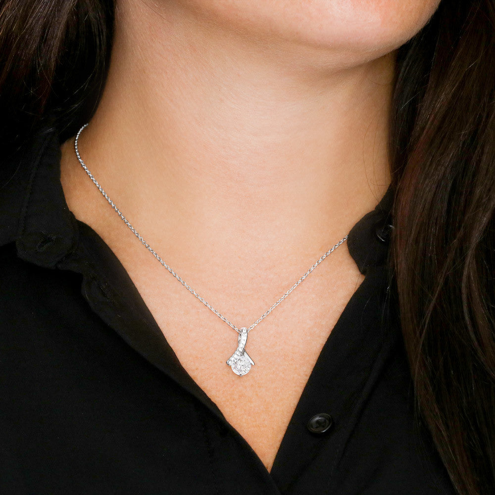 To My Daughter - Birthday, Graduation, Christmas Gold Alluring Beauty Necklace With Heartfelt Message Card