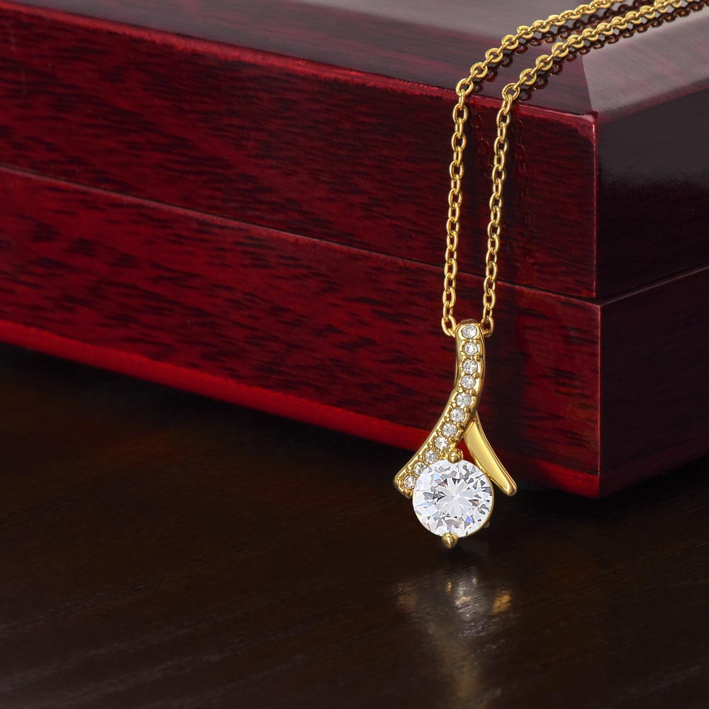 To My Soulmate - Anniversary, Birthday, Christmas Alluring Beauty Gold Pendant Necklace With Heartfelt Message Card