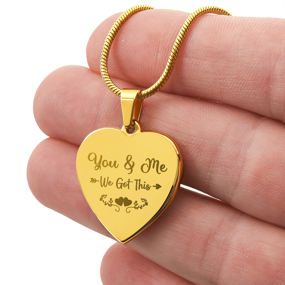Wife, Girlfriend, Soulmate Christmas, Birthday, Anniversary Gift - Engraved Gold Personalized Heart Necklace