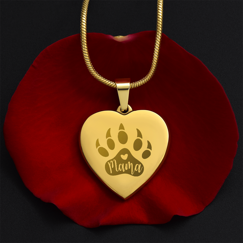 Mama Bear Christmas, Birthday, Surprise Gift - Gold Personalized Engraved Pendant Necklace