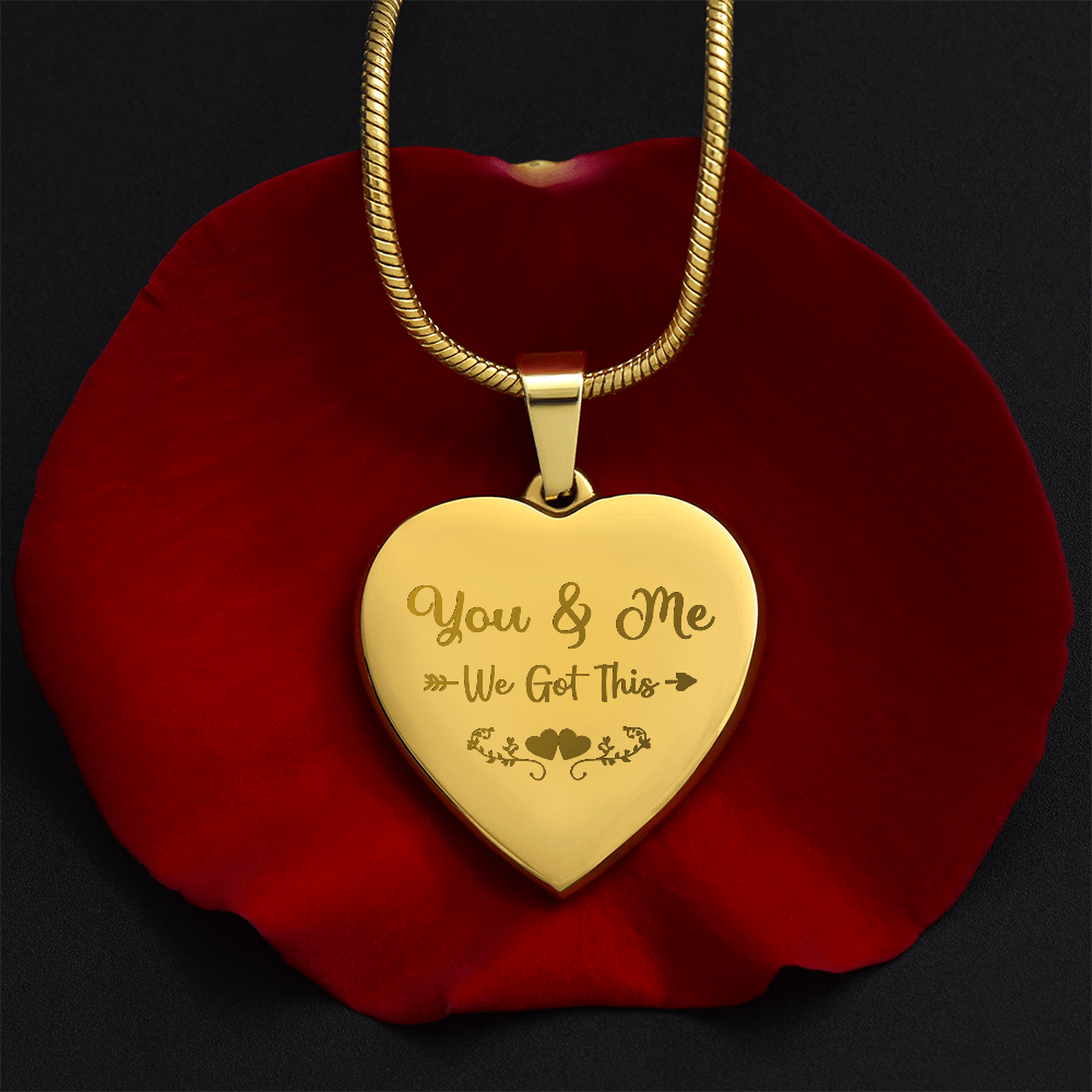 Wife, Girlfriend, Soulmate Christmas, Birthday, Anniversary Gift - Engraved Gold Personalized Heart Necklace