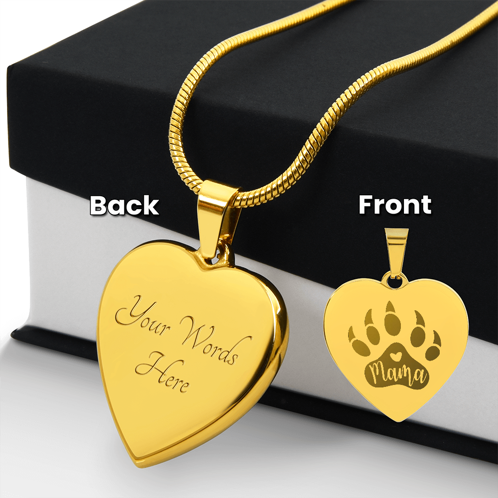 Mama Bear Christmas, Birthday, Surprise Gift - Gold Personalized Engraved Pendant Necklace