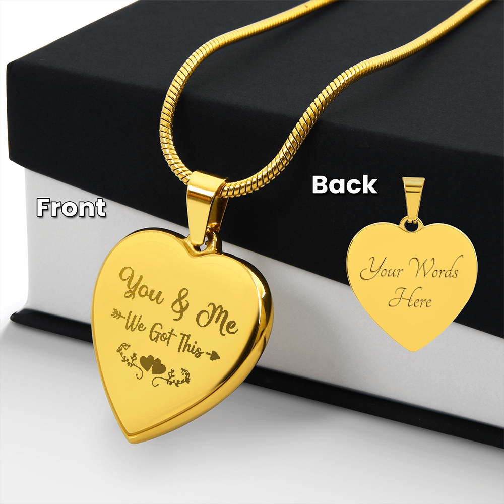 Wife, Girlfriend, Soulmate Christmas, Birthday, Anniversary Gift - Engraved Gold Personalized Heart Necklace