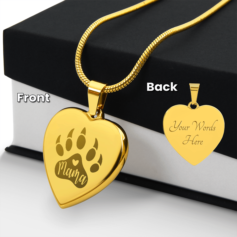 Mama Bear Christmas, Birthday, Surprise Gift - Gold Personalized Engraved Pendant Necklace