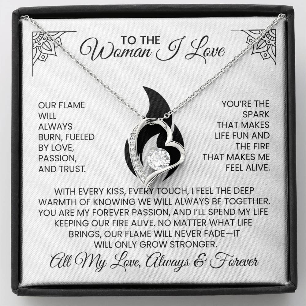 To The Hot Woman I Love Anniversary, Christmas, Birthday Gift - Forever Love Pendant Necklace With Message Card