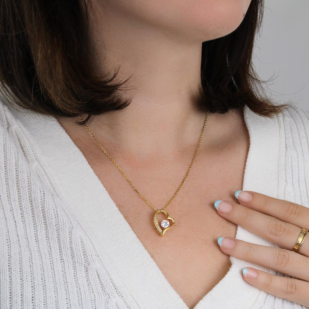 To My Soulmate - Anniversary, Christmas, Birthday Gold Heart Forever Love Necklace With Heartfelt Message Card