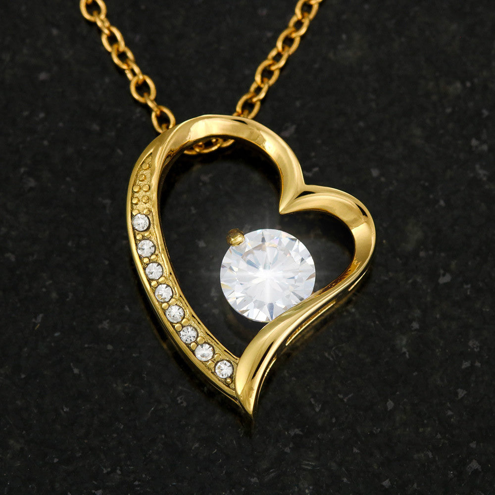To My Soulmate - Anniversary, Christmas, Birthday Gold Heart Forever Love Necklace With Heartfelt Message Card
