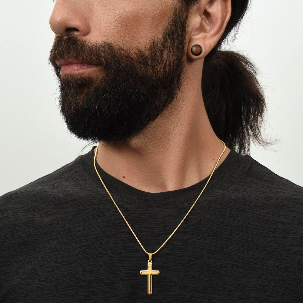 To My Son - High School Or College Graduation Gift From Mom Or Dad, Men's Cross Necklace With Heartfelt Message Card