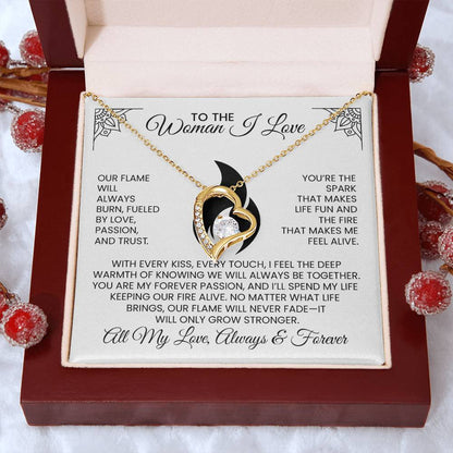 To The Hot Woman I Love Anniversary, Christmas, Birthday Gift - Forever Love Pendant Necklace With Message Card