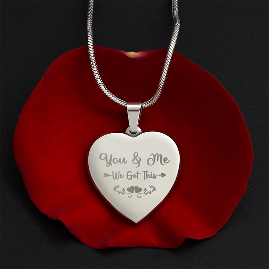 Wife, Girlfriend, Soulmate Christmas, Birthday, Anniversary Gift - Engraved Gold Personalized Heart Necklace