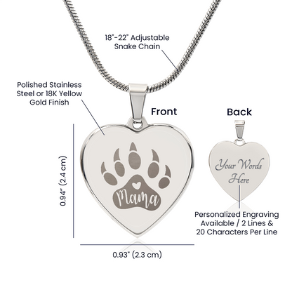 Mama Bear Christmas, Birthday, Surprise Gift - Gold Personalized Engraved Pendant Necklace
