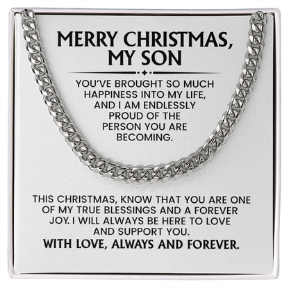 Son Christmas Gift - Cuban Link Chain With Message Card