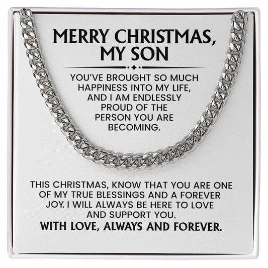 Son Christmas Gift - Cuban Link Chain With Message Card