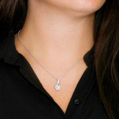 To My Daughter - Birthday, Graduation, Christmas Gold Alluring Beauty Necklace  With Heartfelt Message Card