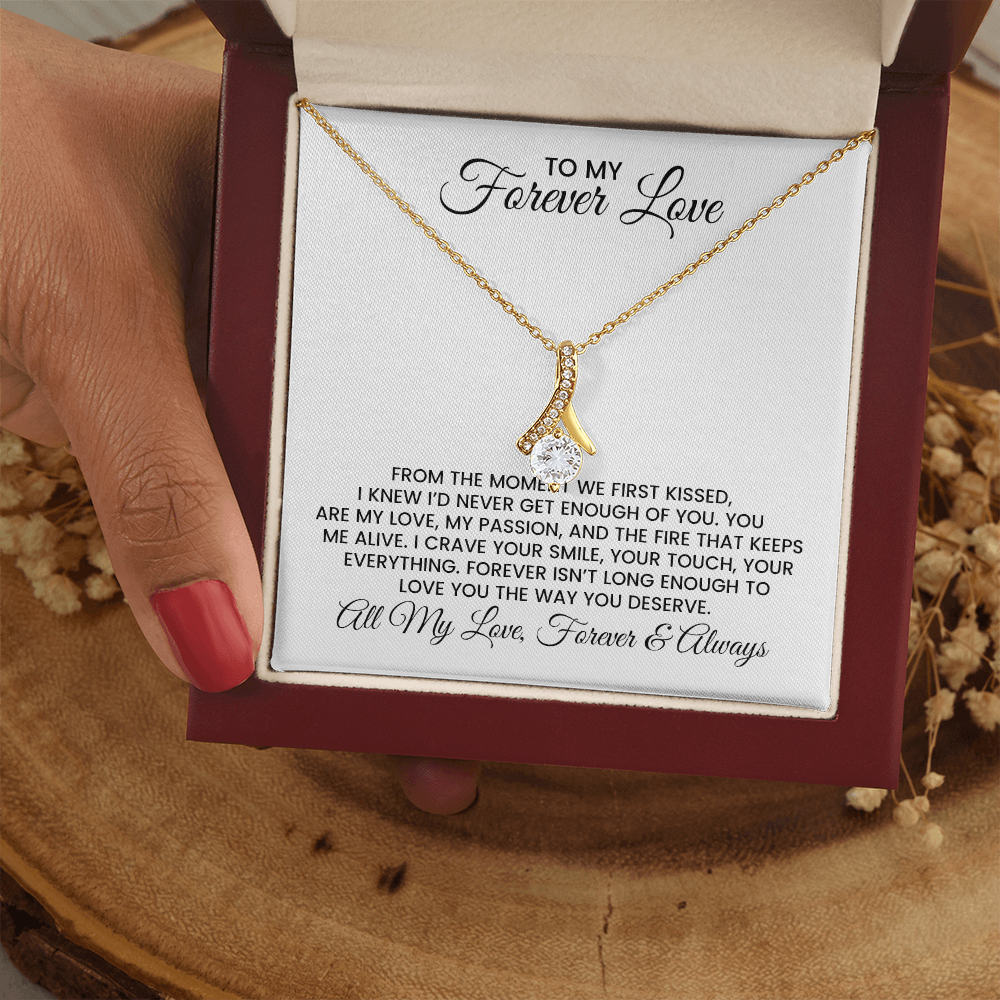 Wife, Girlfriend, Soulmate Gift For Christmas, Anniversary, Birthday - Alluring Beauty Gold Pendant Necklace  With Heartfelt Message Card
