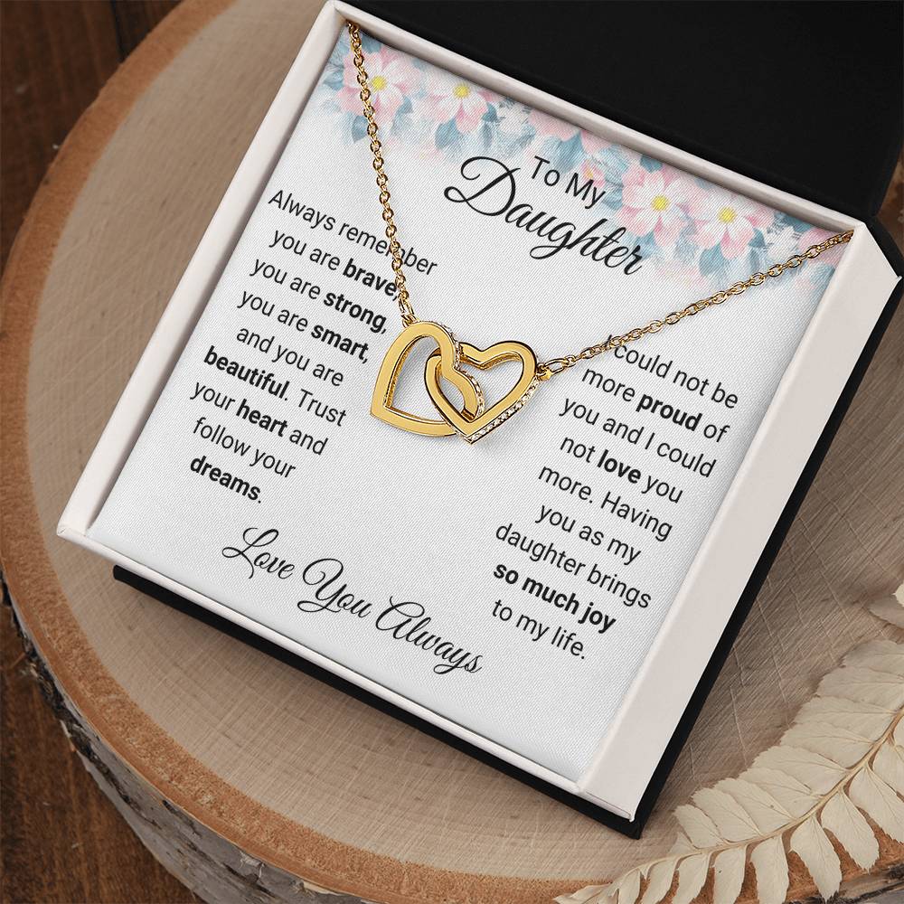 Daughter Pride and Joy Love Heart Necklace, Perfect for Birthday, Graduation, or Christmas