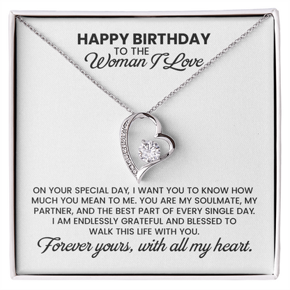 Birthday Gift For Wife, Girlfriend, Soulmate - Forever Love Pendant Necklace With Message Card