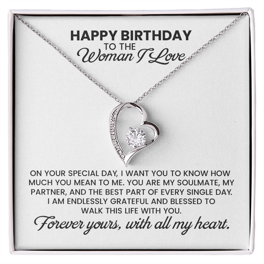 Birthday Gift For Wife, Girlfriend, Soulmate - Forever Love Pendant Necklace With Message Card