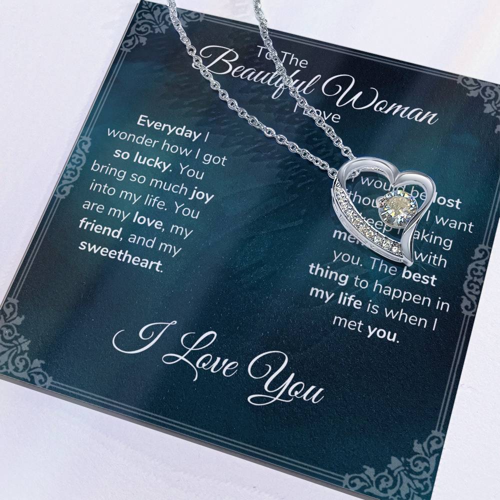 Beautiful Heart Necklace for Wife or Girlfriend, Wonderful Gift for Birthday, Anniversary, or Christmas
