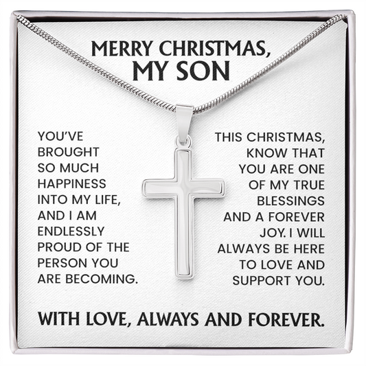 Son Christmas Gift - Artisan Cross Necklace With Message Card